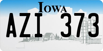 IA license plate AZI373