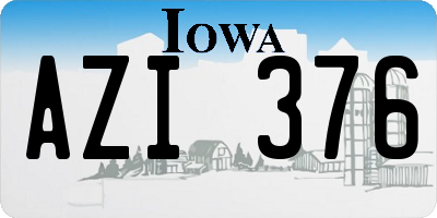 IA license plate AZI376