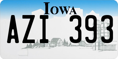 IA license plate AZI393