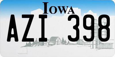 IA license plate AZI398