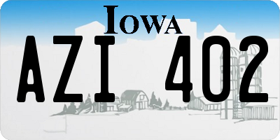 IA license plate AZI402