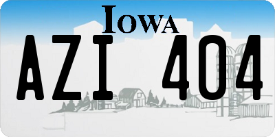 IA license plate AZI404