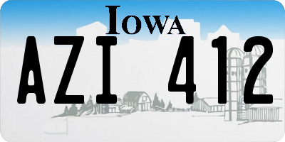 IA license plate AZI412