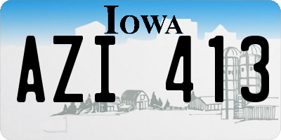 IA license plate AZI413
