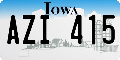 IA license plate AZI415