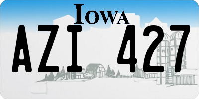 IA license plate AZI427