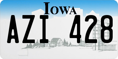 IA license plate AZI428
