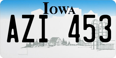 IA license plate AZI453