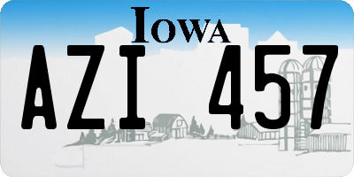 IA license plate AZI457