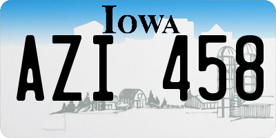 IA license plate AZI458