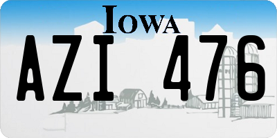 IA license plate AZI476