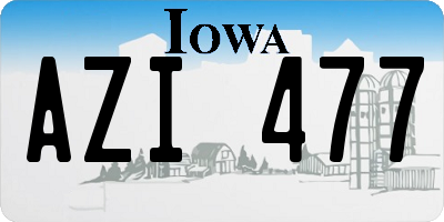 IA license plate AZI477