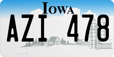 IA license plate AZI478