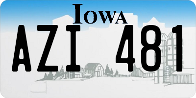 IA license plate AZI481