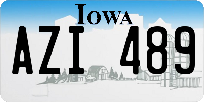IA license plate AZI489