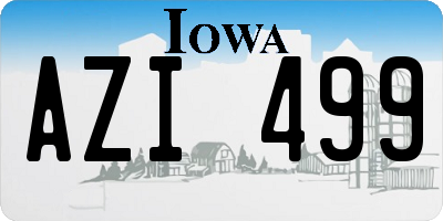 IA license plate AZI499