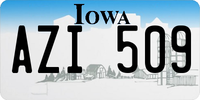 IA license plate AZI509
