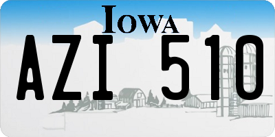 IA license plate AZI510