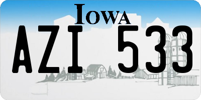 IA license plate AZI533