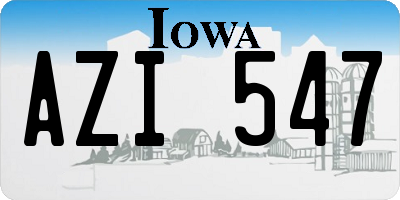 IA license plate AZI547