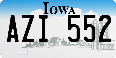 IA license plate AZI552
