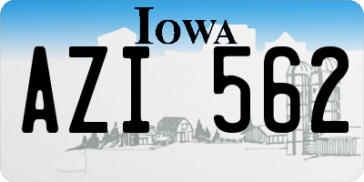 IA license plate AZI562
