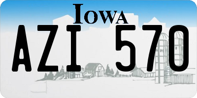 IA license plate AZI570