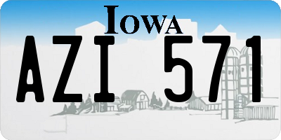 IA license plate AZI571