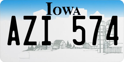 IA license plate AZI574
