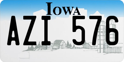 IA license plate AZI576