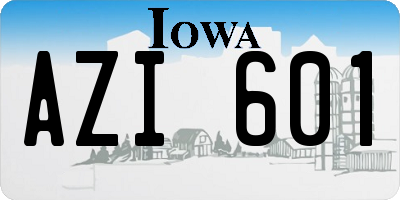 IA license plate AZI601