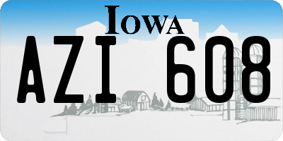 IA license plate AZI608
