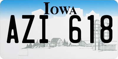 IA license plate AZI618