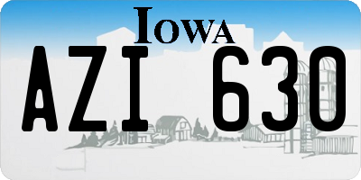 IA license plate AZI630