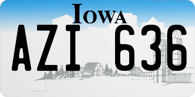 IA license plate AZI636