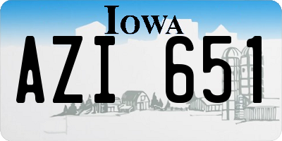 IA license plate AZI651