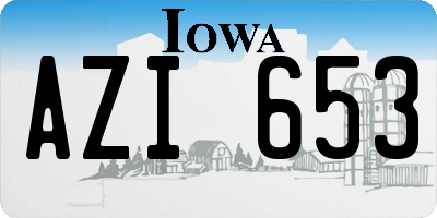IA license plate AZI653