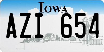IA license plate AZI654