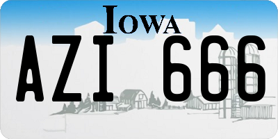 IA license plate AZI666