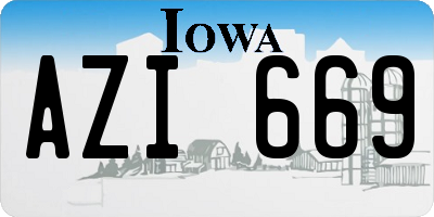 IA license plate AZI669