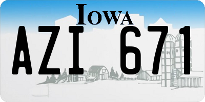IA license plate AZI671