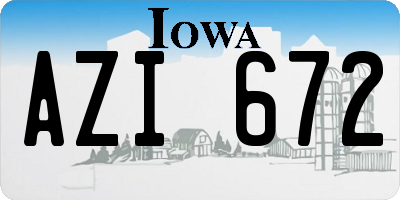 IA license plate AZI672