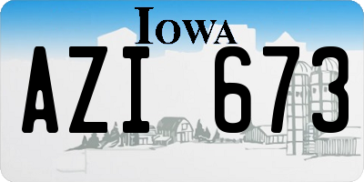 IA license plate AZI673