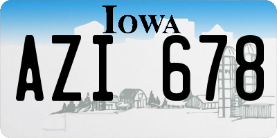IA license plate AZI678