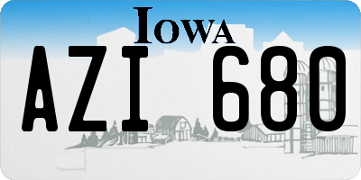IA license plate AZI680