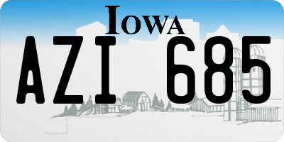 IA license plate AZI685
