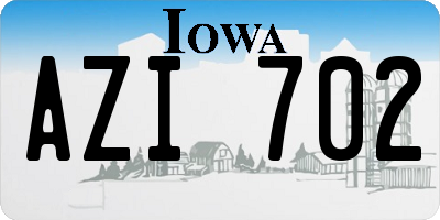 IA license plate AZI702