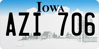 IA license plate AZI706