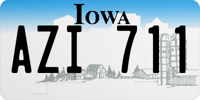 IA license plate AZI711