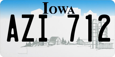 IA license plate AZI712